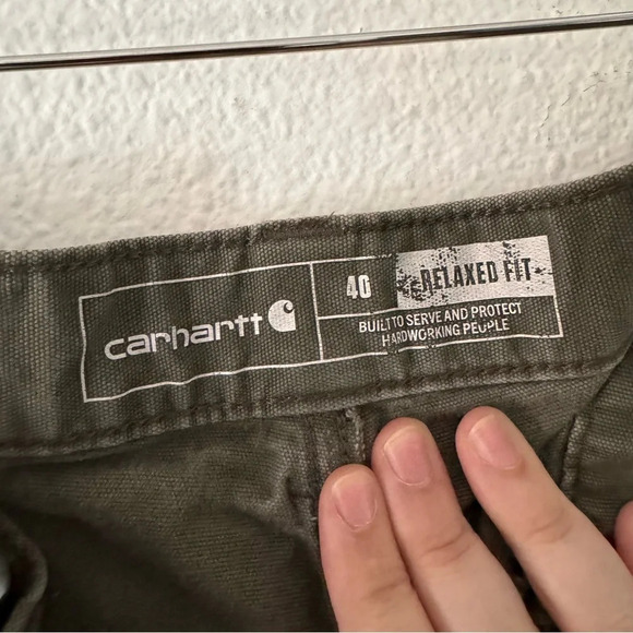 Carhartt Rugged Flex Relaxed Fit Canvas Work Short Carpenter Work Green Men’s 40 - Picture 6 of 12